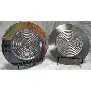 Alessi INOX 18/10 Lluis Clotet 2003 Drink Coasters, Set of 4, Made in Italy, VTG